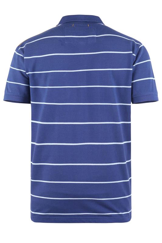 D555 Big & Tall Blue Stripe Polo Shirt | BadRhino  3