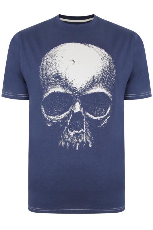 KAM Big & Tall Blue Ghost Skull Print T-Shirt 2