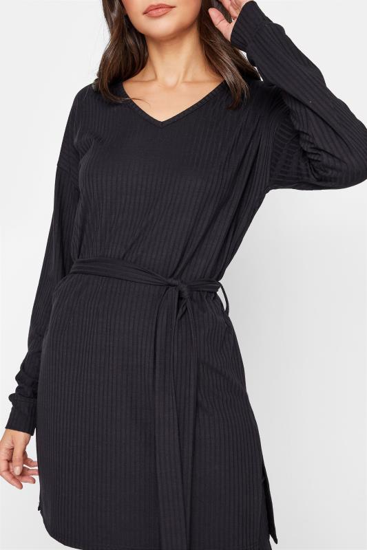 LTS Tall Black Ribbed Lounge Tunic Top 4