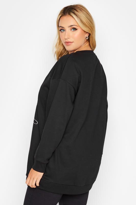 DISNEY Plus Size Black Micky & Minnie Sweatshirt | Yours Clothing 3