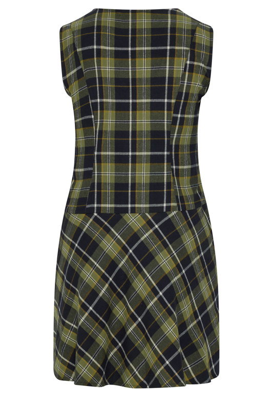 LIMITED COLLECTION Plus Size Green Check Pinafore Dress