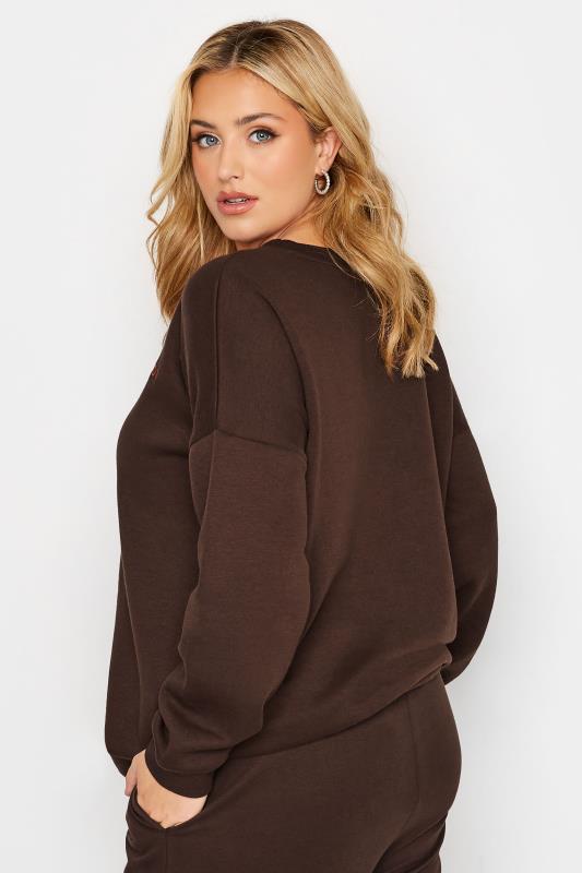 LIMITED COLLECTION Brown Long Sleeve Logo Sweatshirt 3