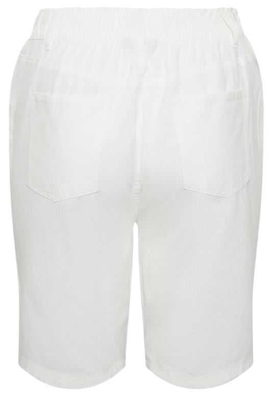 YOURS Plus Size White Cool Cotton Shorts | Yours Clothing 6