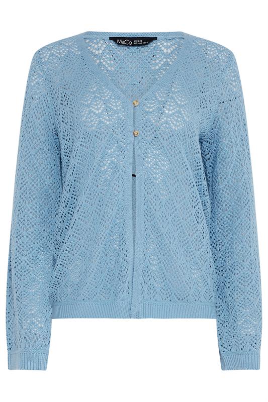 M&Co Blue Pointelle Detail Cardigan | M&Co  5
