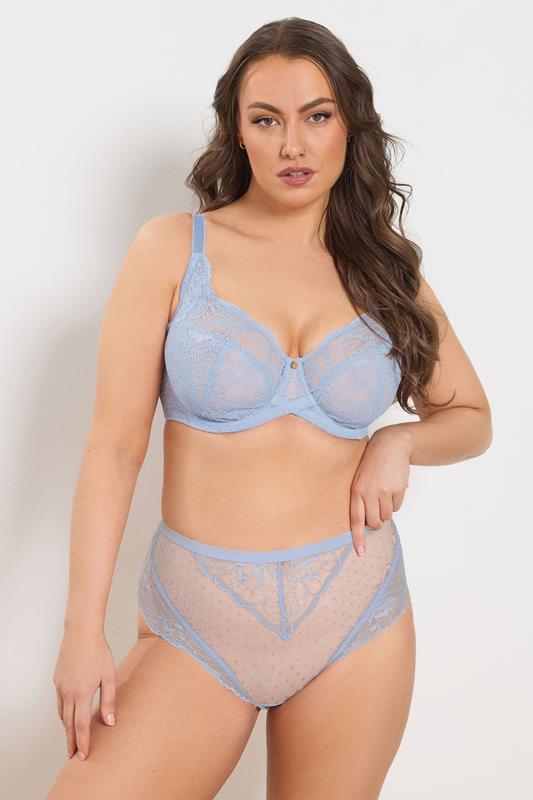 YOURSET 2 PACK Plus Size Blue Non-Padded Underwired Bras | Yours Clothing 4