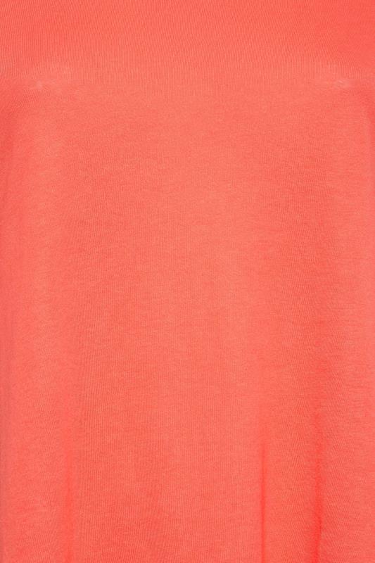 YOURS Plus Size Curve Coral Orange Cold Shoulder T-Shirt | Yours Clothing  5