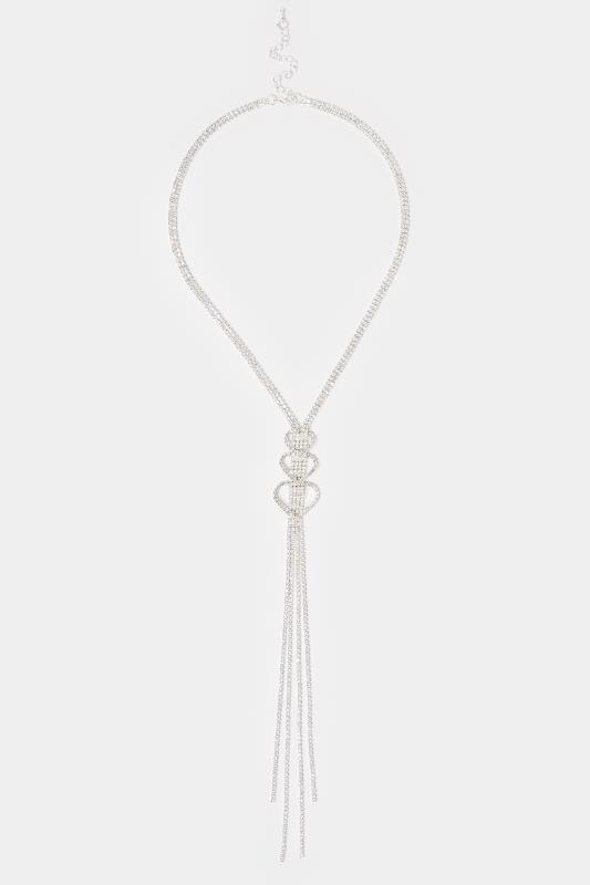 Silver Tone Circle Detail Diamante Necklace | Yours Clothing 2