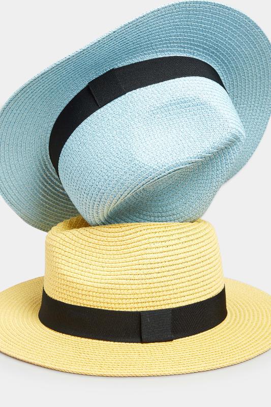 Yellow Straw Fedora Hat | Yours Clothing  6