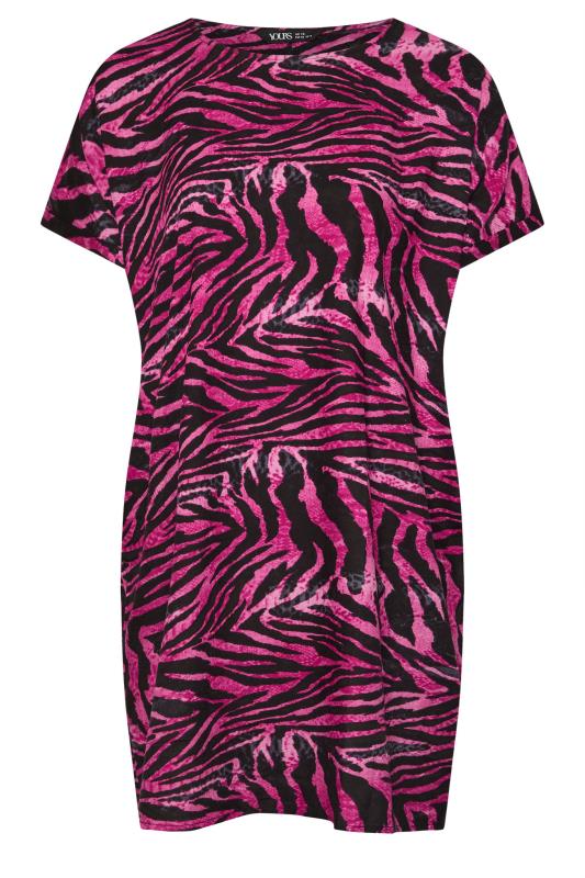 YOURS Plus Size Pink Zebra Print Tunic Dress | Yours Clothing 5