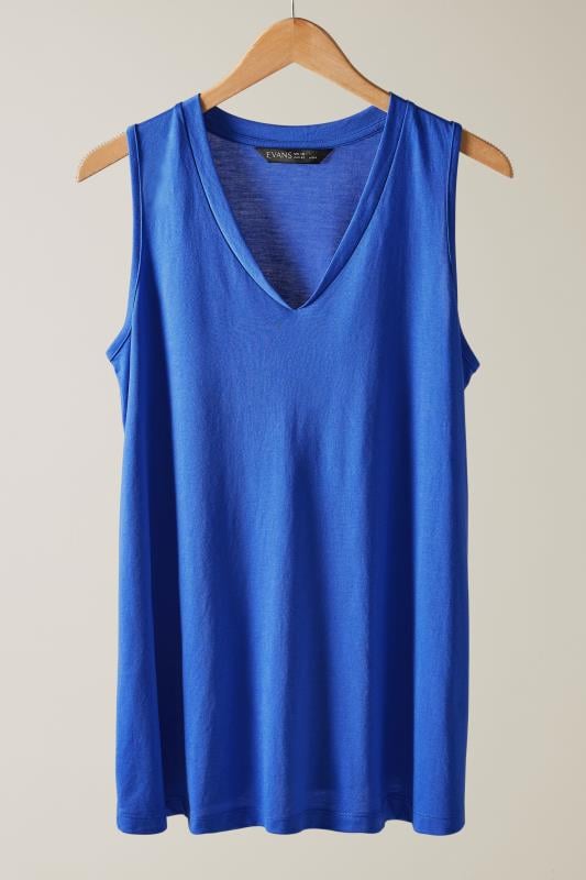 EVANS Plus Size Cobalt Blue Modal Rich Vest Top | Evans 6