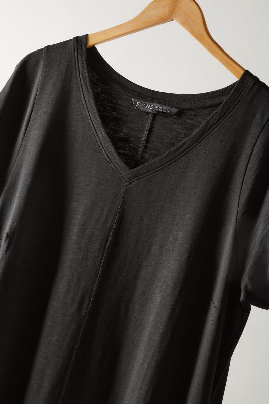 EVANS Plus Size Black Cotton Midi Dress | Evans 8