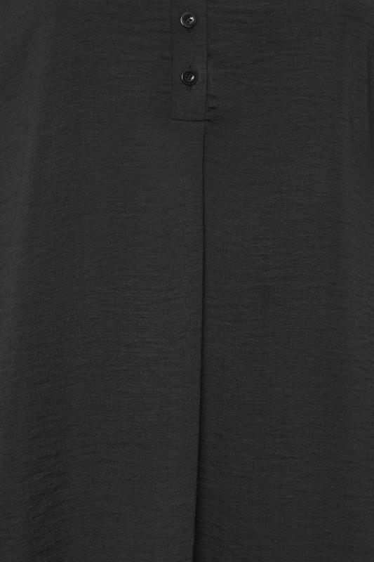 YOURS Plus Size Black Half Placket Short Sleeve Blouse | Yours Clothing 5