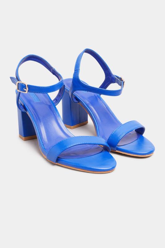 LIMITED COLLECTION Cobalt Blue Block Heel Sandal In Extra Wide EEE Fit_A.jpg