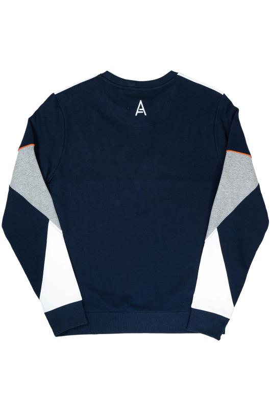 STUDIO A Big & Tall Navy Blue & Grey Colour Block Sweatshirt 3