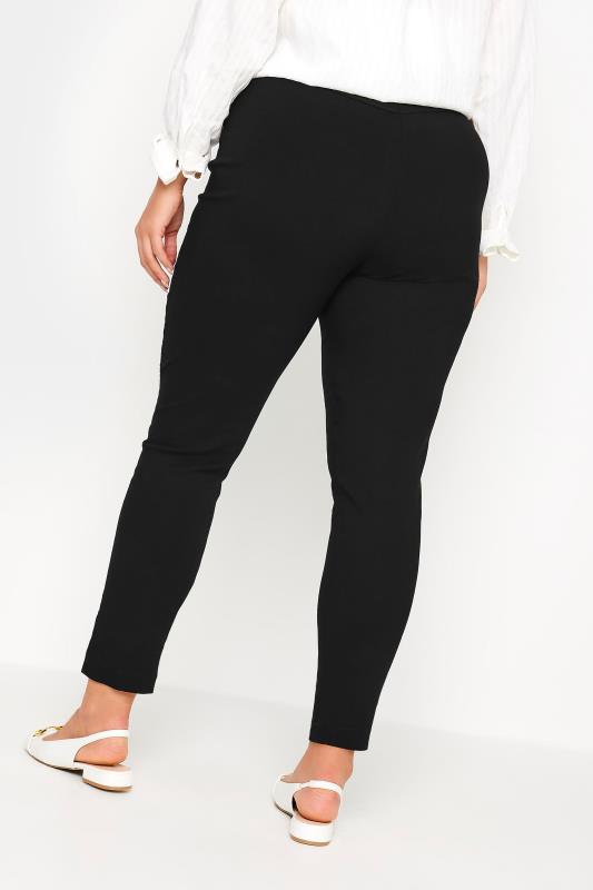 Curve Plus Size Black Bengaline Slim Leg Trousers 3