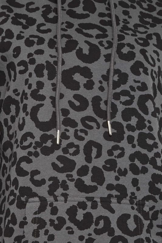 LTS Tall Charcoal Grey Leopard Print Hoodie | Long Tall Sally  6