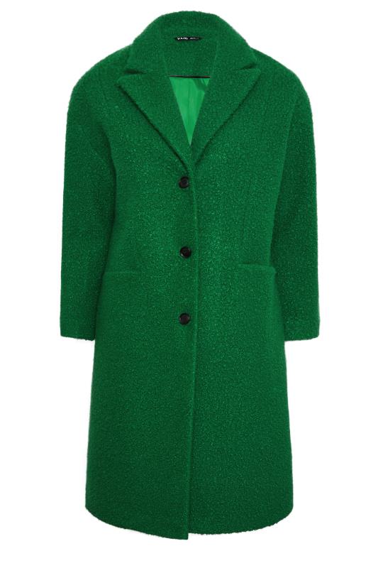 YOURS Plus Size Green Boucle Coat
