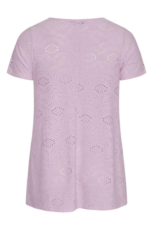 Plus Size  Lilac Broderie Swing Top