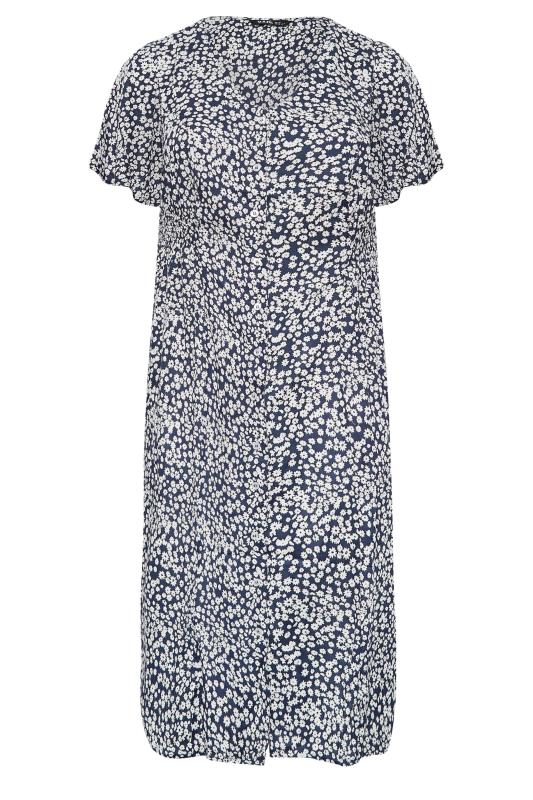 YOURS Plus Size Navy Blue Ditsy Print Tea Dress | Yours Clothing 6