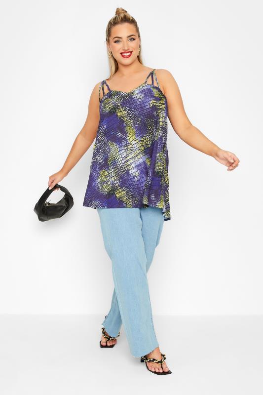 LIMITED COLLECTION Curve Blue Snake Print Cami Top 2