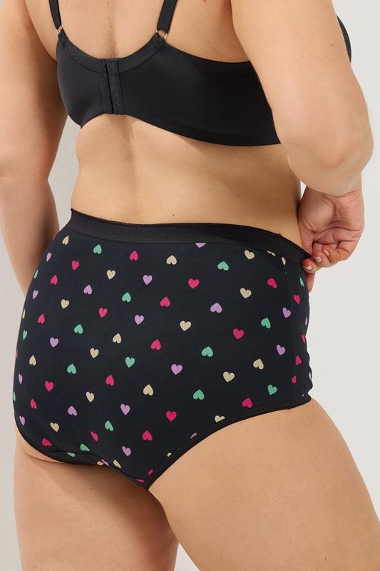 YOURSET 5 PACK Plus Size Pink Heart Print Full Briefs | Yours Clothing 2