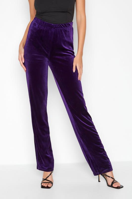 Tall  LTS Tall Purple Slim Leg Stretch Velvet Trousers