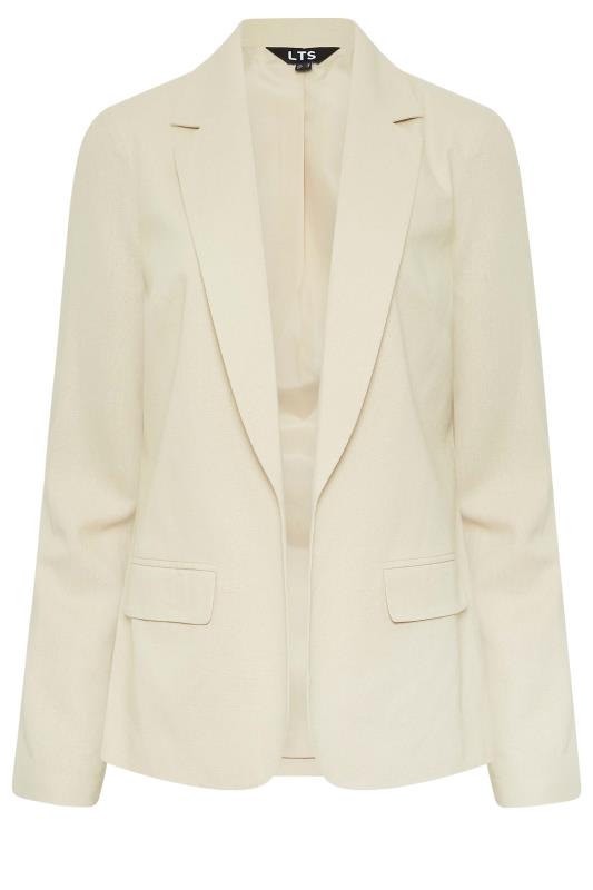LTS Tall Stone Brown Linen Look Blazer Jacket | Long Tall Sally 6