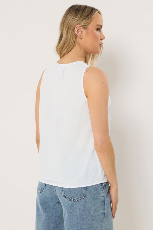 LTS Tall Women's White Floral Embroidered Vest Top | Long Tall Sally 4