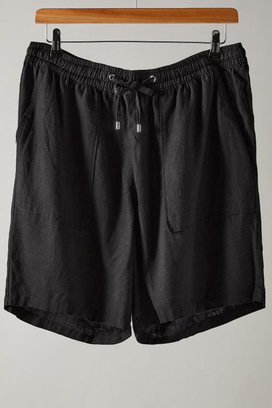 EVANS Plus Size Black Linen Shorts | Evans 6