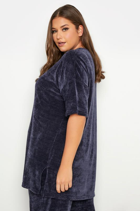 Curve Navy Blue Chenille Lounge Top 3