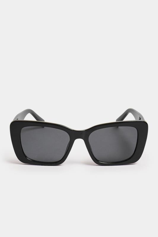 Black Rectangular Frame Sunglasses | Yours Clothing 3