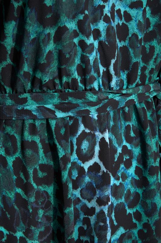 YOURS LONDON Curve Green Leopard Print Midi Dress 5