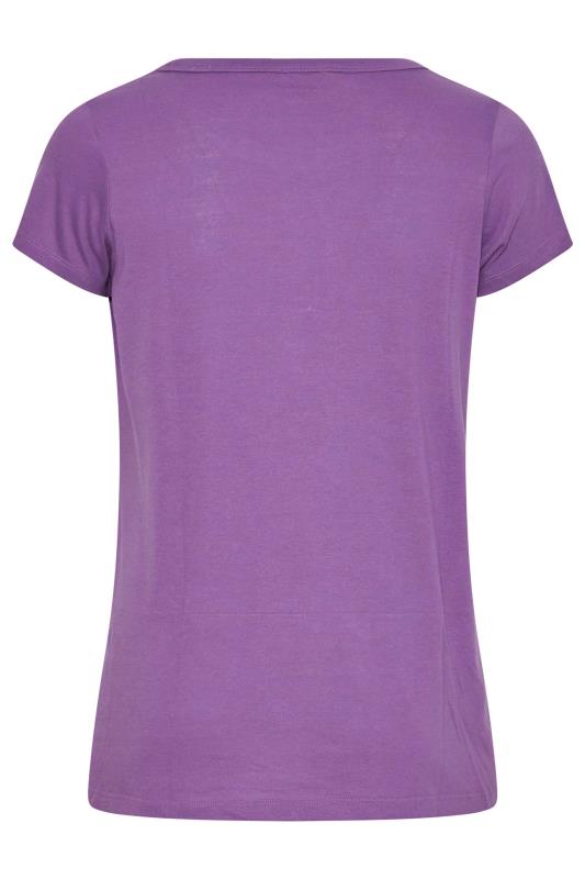 Plus Size Purple Short Sleeve T-Shirt | Yours Clothing 7