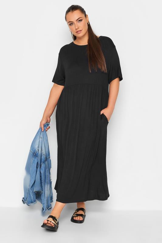 LIMITED COLLECTION Black Throw On Maxi Dress | Yours Clothing 2