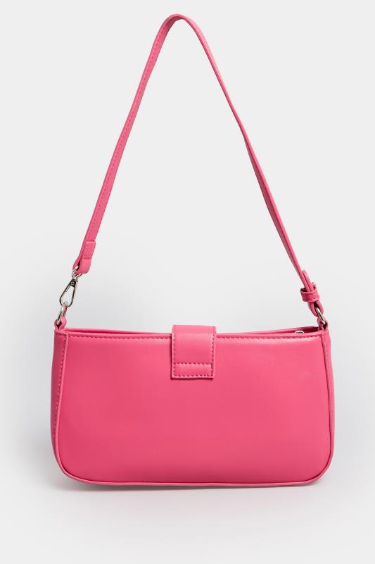 Pink Buckle Front Shoulder Bag | Yours Clothing 3