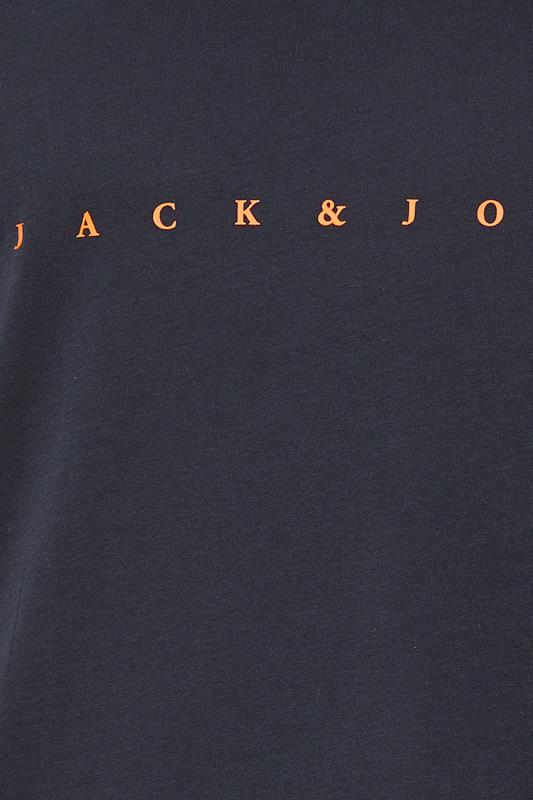 JACK & JONES Big & Tall Dark Navy Blue Slogan T-Shirt | BadRhino 5