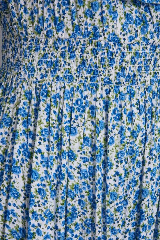 YOURS LONDON Curve Blue Ditsy Floral Print Bardot Dress_S.jpg