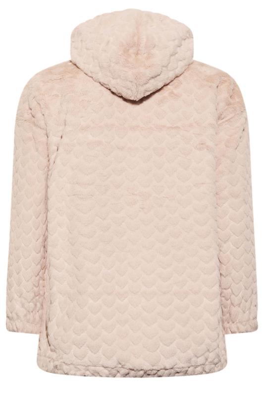 YOURS LUXURY Plus Size Beige Brown Heart Faux Fur Jacket  | Yours Clothing 7