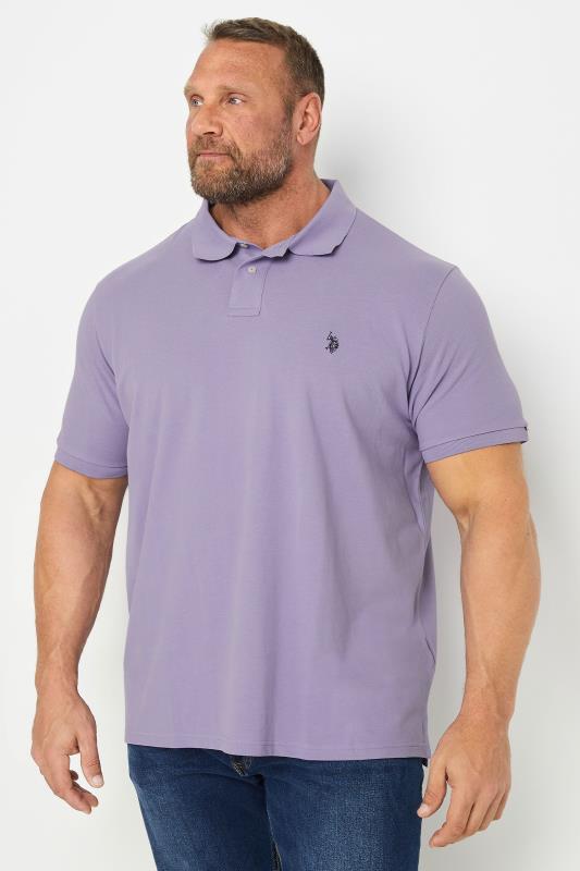 U.S. POLO ASSN. Big & Tall Purple Pique Polo Shirt | BadRhino 1