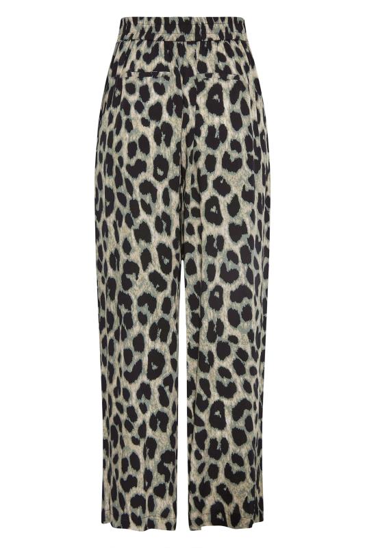 LTS Tall Women's Black Leopard Print Cropped Trousers | Long Tall Sally  6