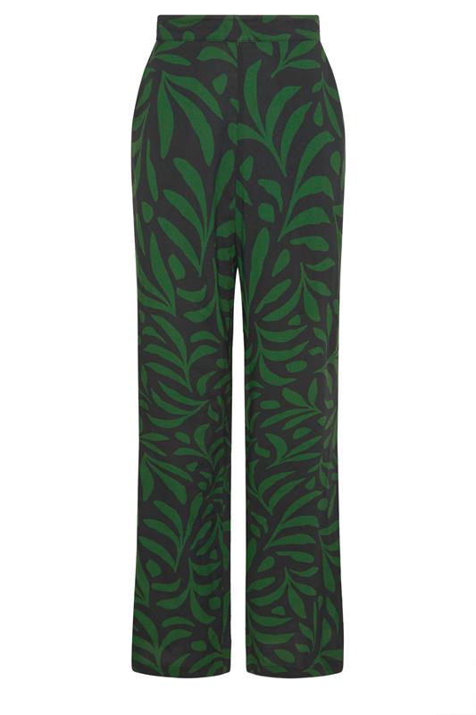 LTS Tall Women's Black Palm Print Wide Leg Trousers | Long Tall Sally 6