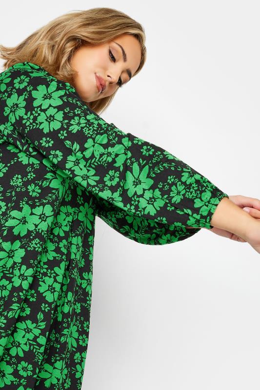Plus Size Green Long Sleeve Floral Print Swing Top | Yours Clothing 4