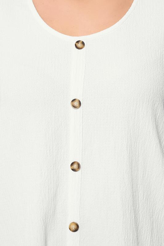 YOURS Plus Size White Crinkle T-Shirt | Yours Clothing 4