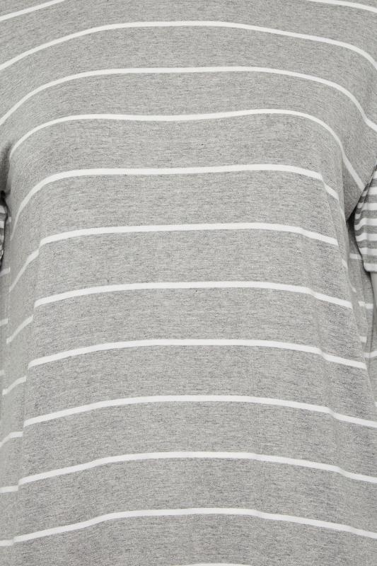 LIMITED COLLECTION Plus Size Grey Mixed Stripe Print T-Shirt | Yours Clothing 5
