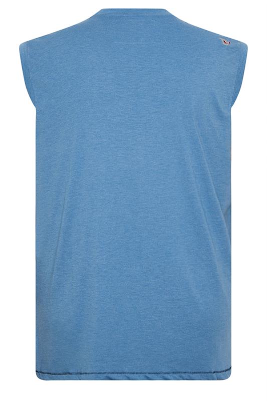 D555 Big & Tall Blue Marl Beach Graphic Print Vest | BadRhino 4
