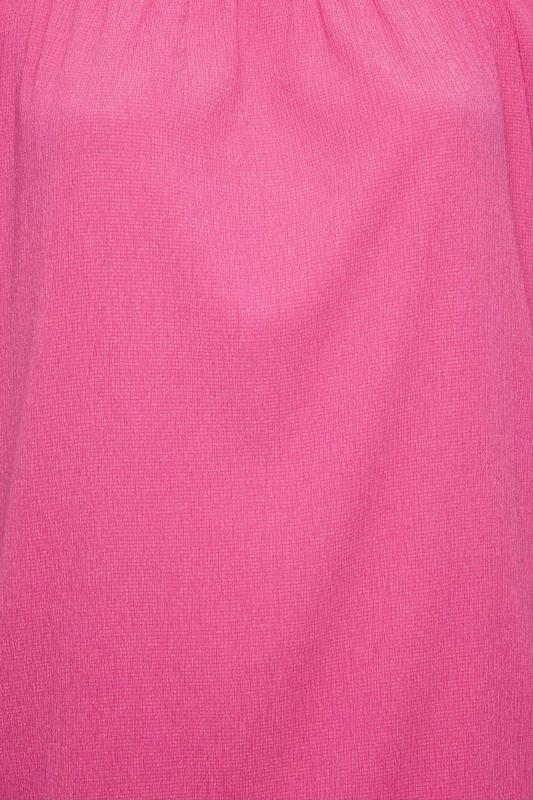 YOURS Plus Size Pink Textured Bubble Hem Top | Yours Clothing 4