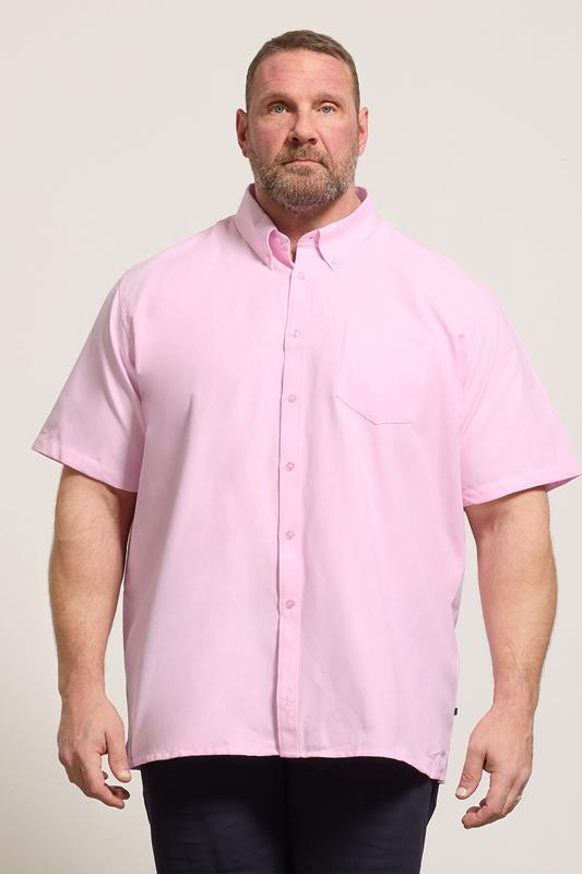 Casual Shirts KAM Pink Oxford Short Sleeve Shirt