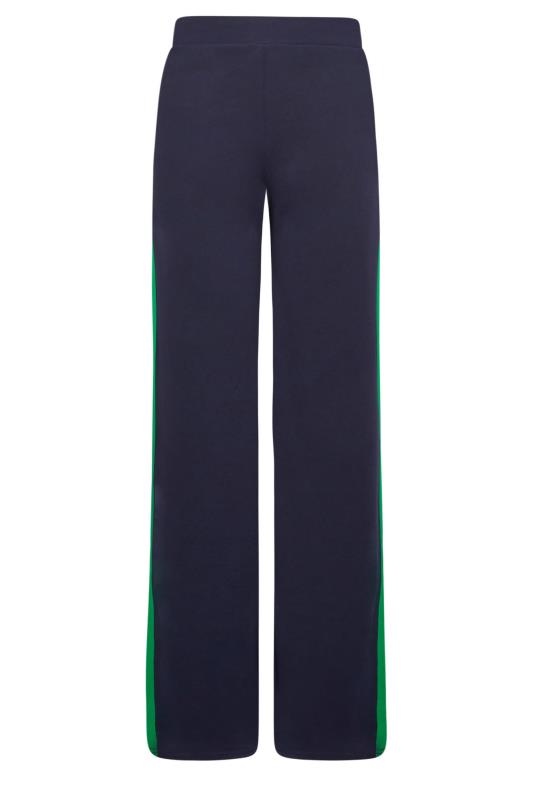 LTS Tall Womens Navy Blue & Green Stripe Wide Leg Trousers | Long Tall Sally 4
