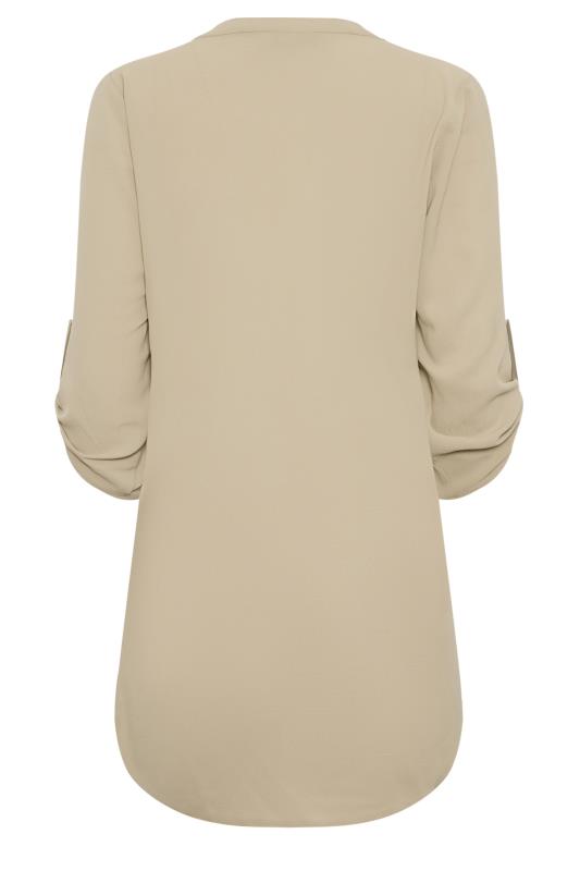 M&Co Beige Brown Long Sleeve Button Blouse | M&Co 7
