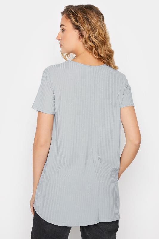 LTS Tall Baby Blue Ribbed Swing Top 3